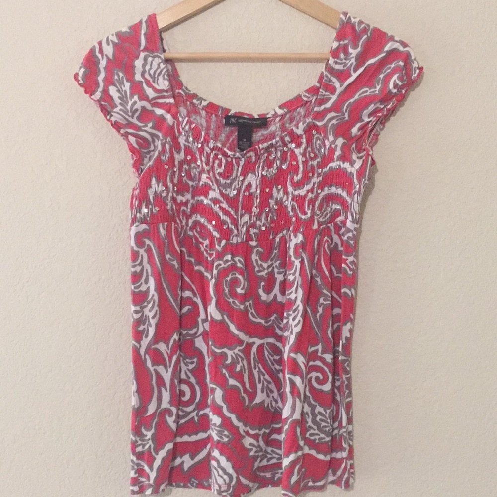 INC International Concepts Pink Babydoll Knit Top